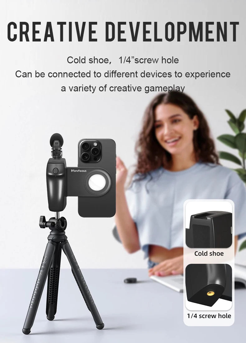 Hand Grip Magsafe: Handheld,Bluetooth,Remote Control,Tripod Mount for iPhone 16,Vlog