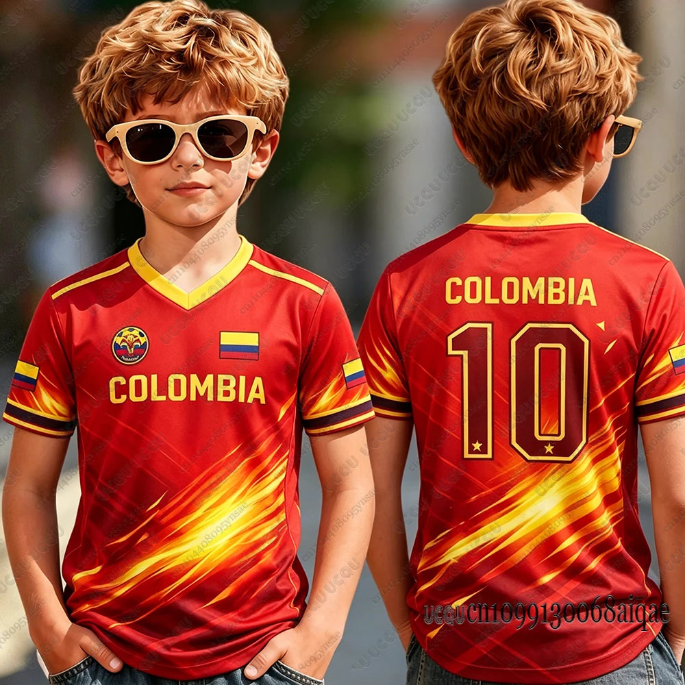Colombia Flag 3D Print Jersey For Adult/Kids Summer