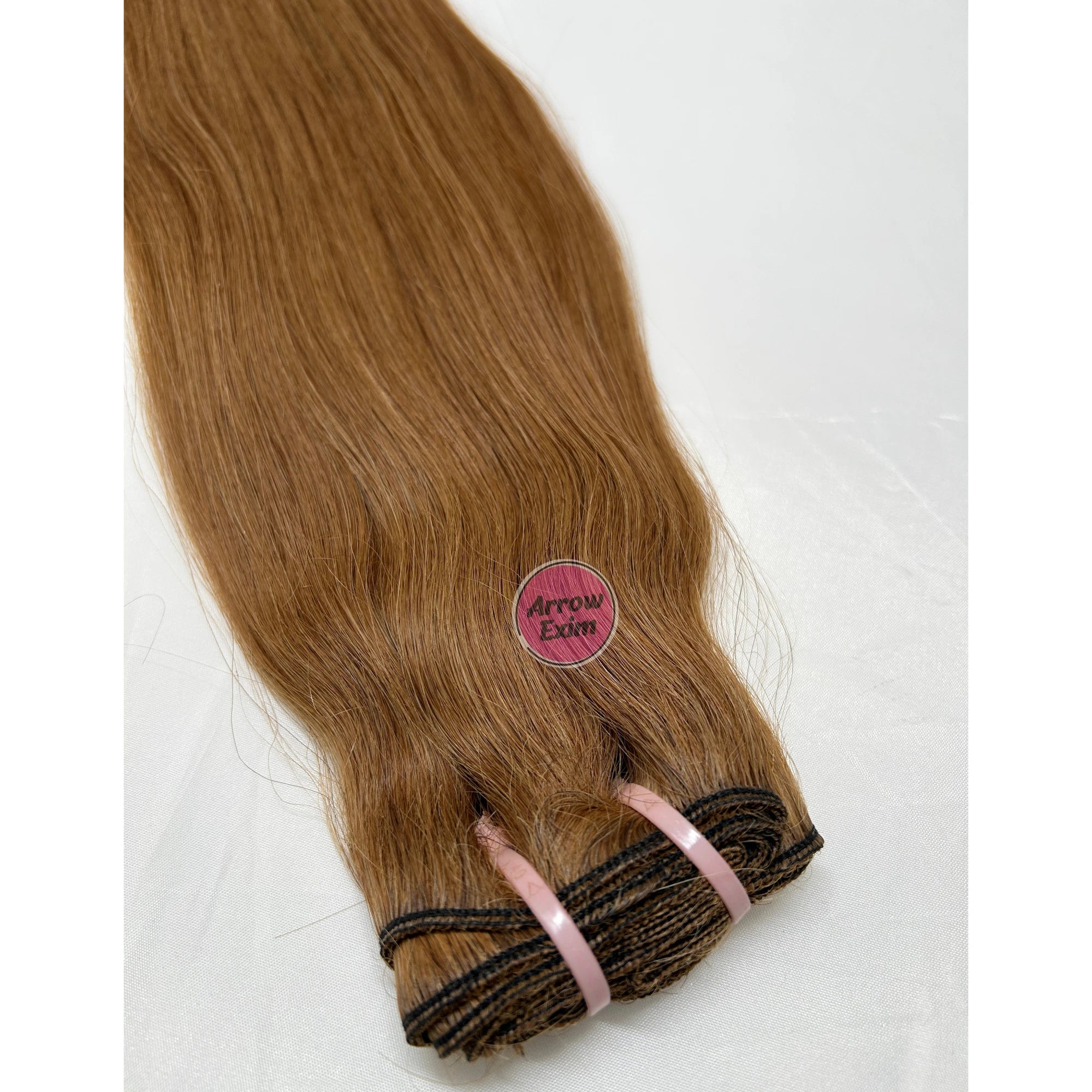 Arrow Exim Honey Blonde Curly Indian Remy Human Hair Extensions Machine Double Wefted Weave Chemically Bleached 100g No Recolor