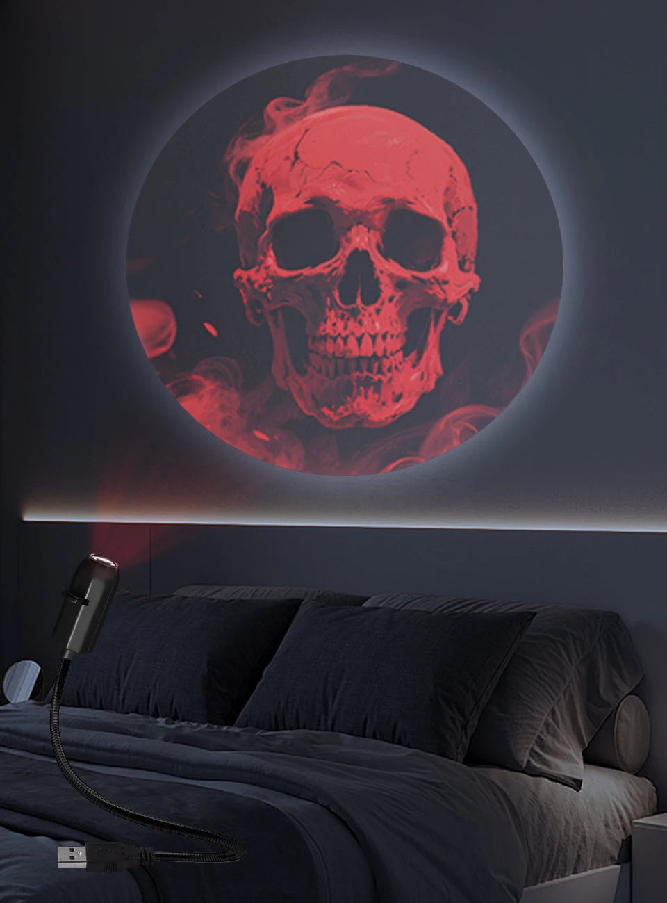 USB Projection Lamp Planet/Halloween/Christmas Theme Indoor Ceiling Projection Night Lamp For Room Wall Decoration Festival Gift by Trenches of Mariana
