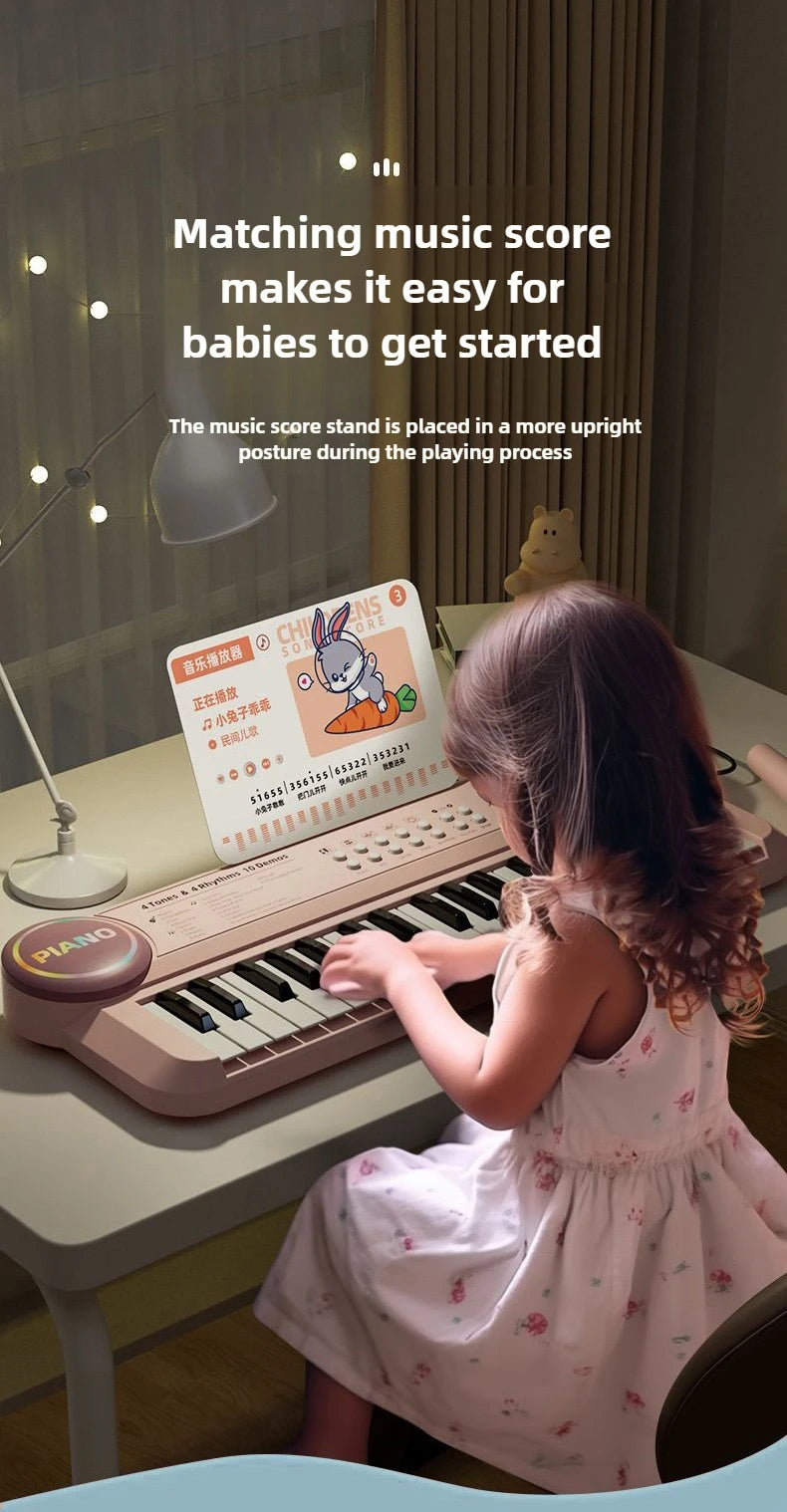Kids Electric Piano 37 Baby Keyboard with Microphone Singing Songs Development Educational Toy Musical Instrument Games Children by Trenches of Mariana