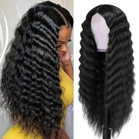 Lace Front Curly Wig Long Loose Deep Wave Synthetic Honey Blonde for Women Hair Replacement Natural Crimps Heat Resistant
