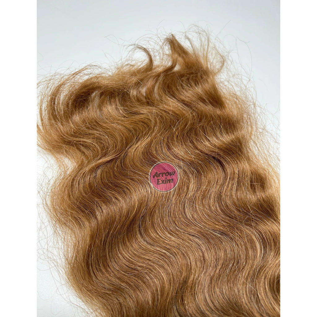 Arrow Exim Honey Blonde Curly Remy Indian Hair Extensions No Shedding Machine Double Weft Weave Bundle 100g