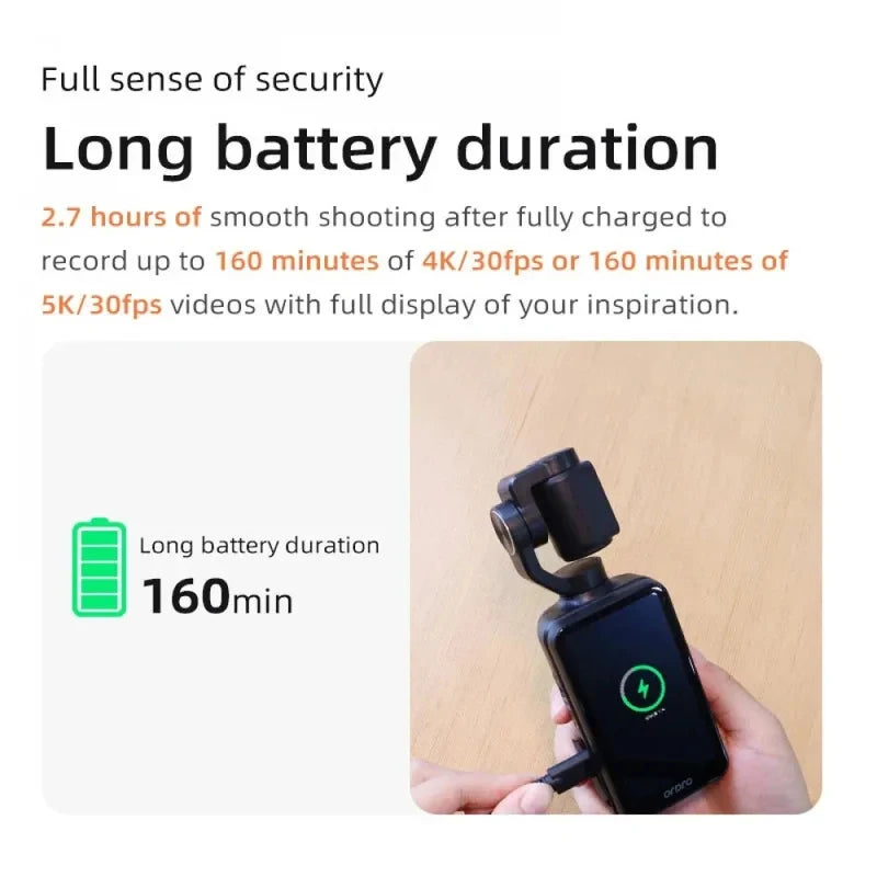 Action Camera 4k Handheld Pocket Digital Camcorder 3-axis Gimbal Stabilization IR Night Vision Vlog Videos Camera For Gift