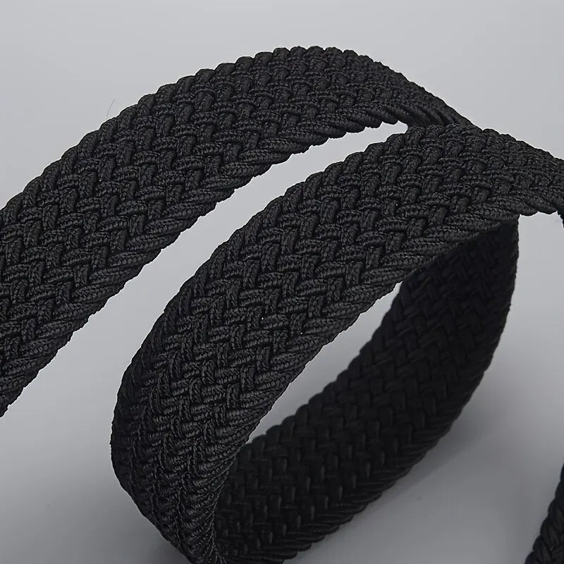 Woven elastic men's and women's casual sports belt by Trenches of Mariana, suitable for outdoor climbing and work, no punching needed.