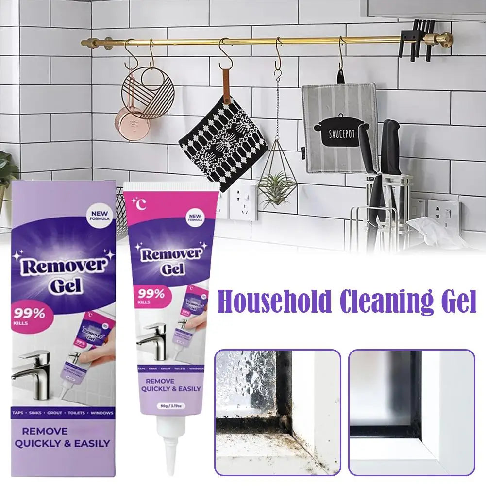 Trenches of Mariana mold remover gel cleaning a rubber seal in a washing machine for mold and mildew removal.