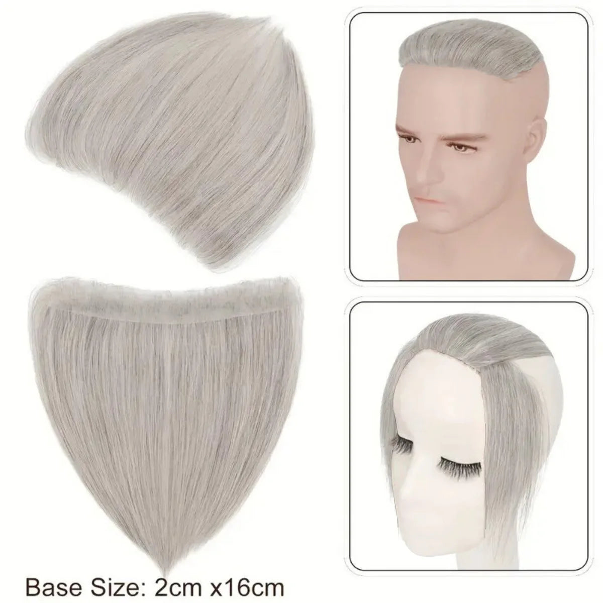 6 Inch Seamless Hairline Topper, Natural Look Replacement for Forehead Fringe & Hairline, Invisible Edge Adhesive Hair Extension