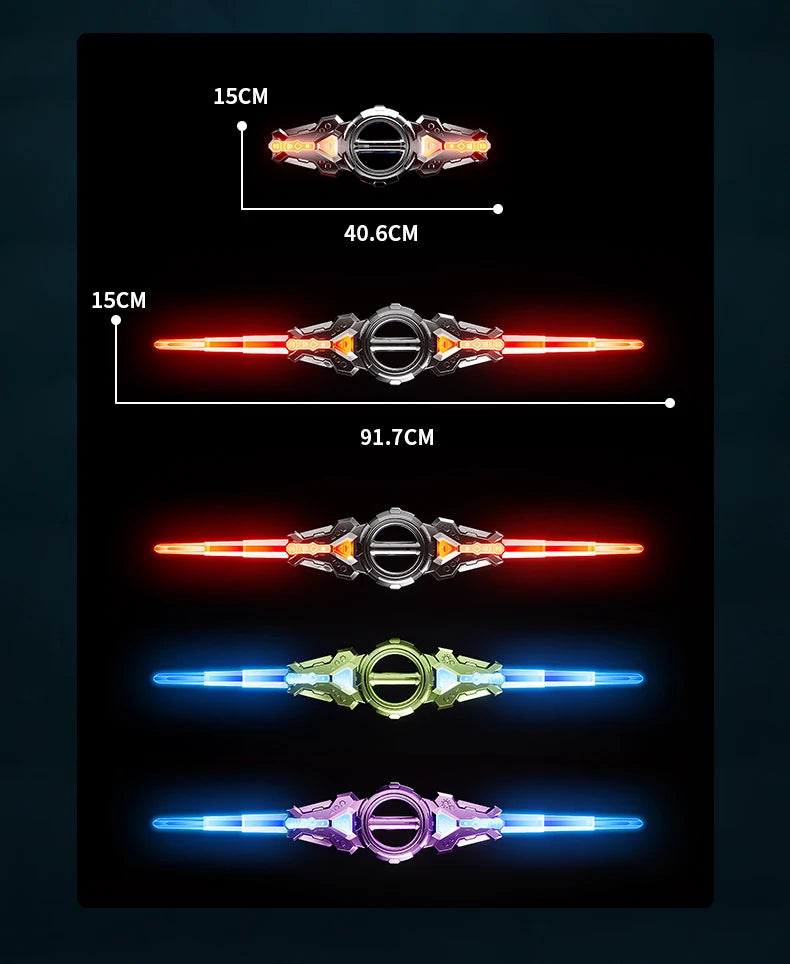 Fire spinning sword, double-edged light sword, children's toy sword, boy's double headed telescopic bearing, rotating knife, lum by Trenches of Mariana