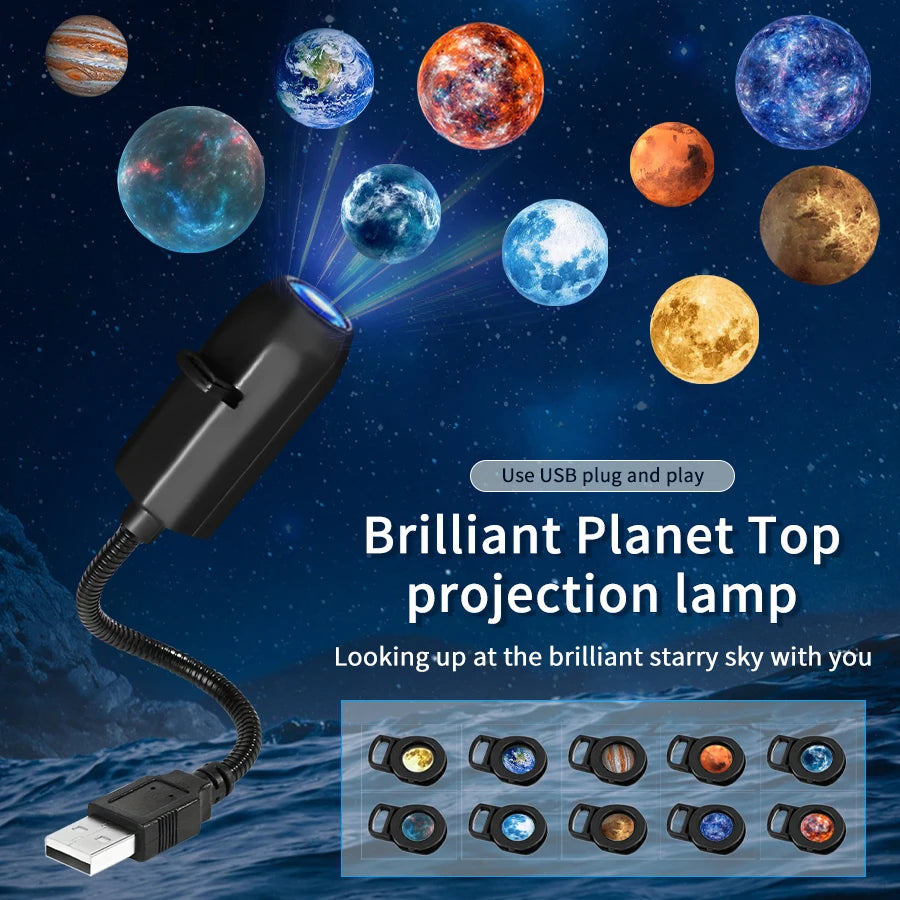 USB Projection Lamp Planet/Halloween/Christmas Theme Indoor Ceiling Projection Night Lamp For Room Wall Decoration Festival Gift by Trenches of Mariana