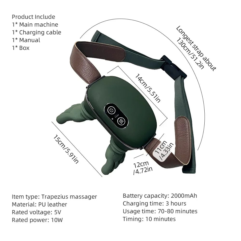 Neck Massager Portable Rechargeable Shoulder Cervical Massager Real Hand Kneading Soreness Relief Massager For Home Travel by Trenches of Mariana