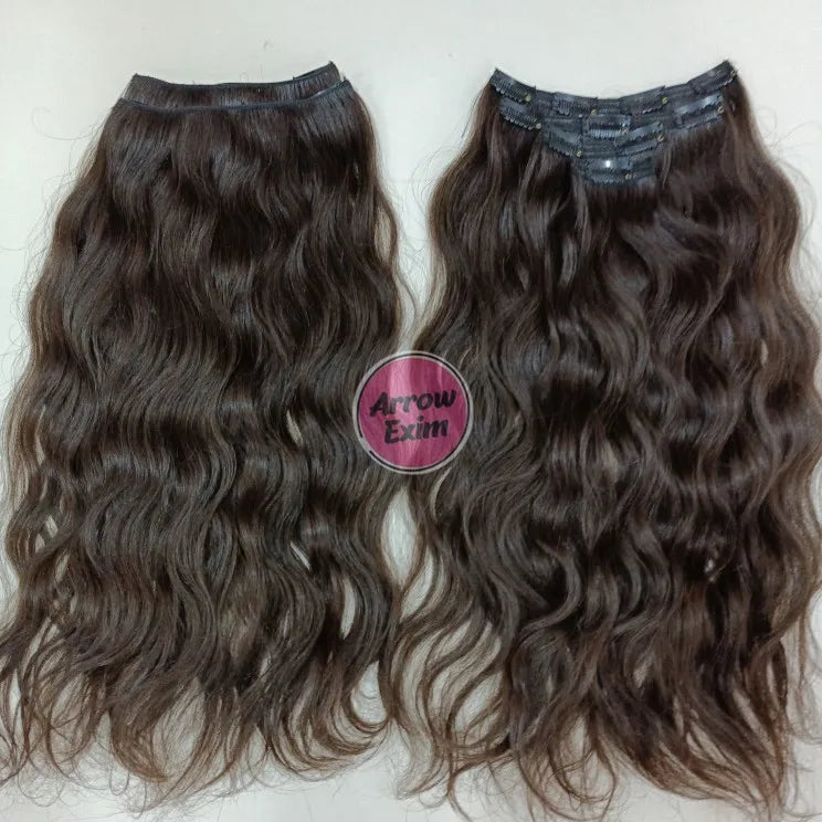 Arrow Exim Wavy Clip In Human Hair Extensions Indian Remy Double Weft Full Ends