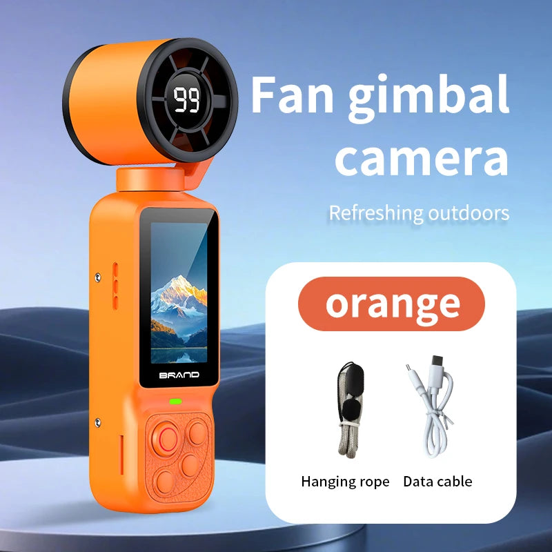 Lenovo Handheld Fan Gimbal Camera 2-in-1 With Power Display, Anti Shake Recording Lens Rotatable Handheld Gimbal Pocket Camera