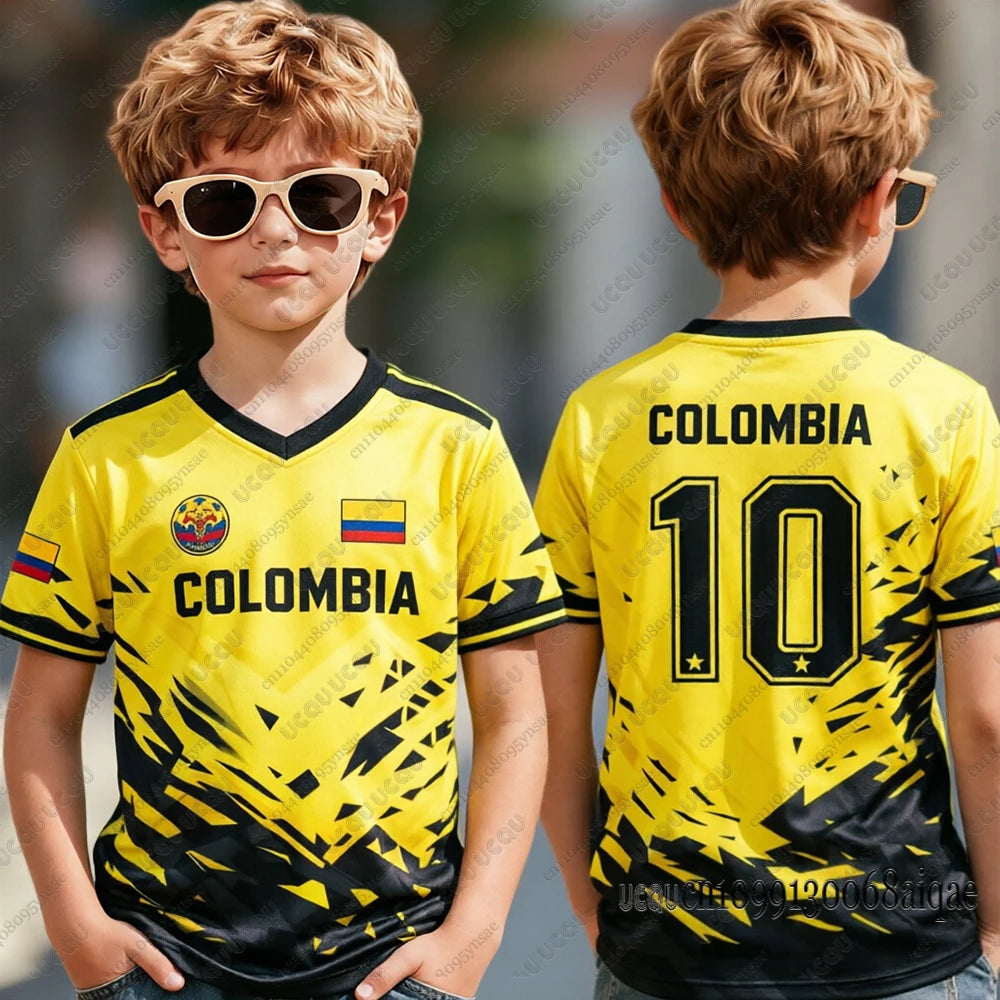 Colombia Flag 3D Print Jersey For Adult/Kids Summer