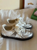 French Lace - Satin Ribbon Trainer Sneakers | Cream - Sweet Vintage Sporty Sneakers