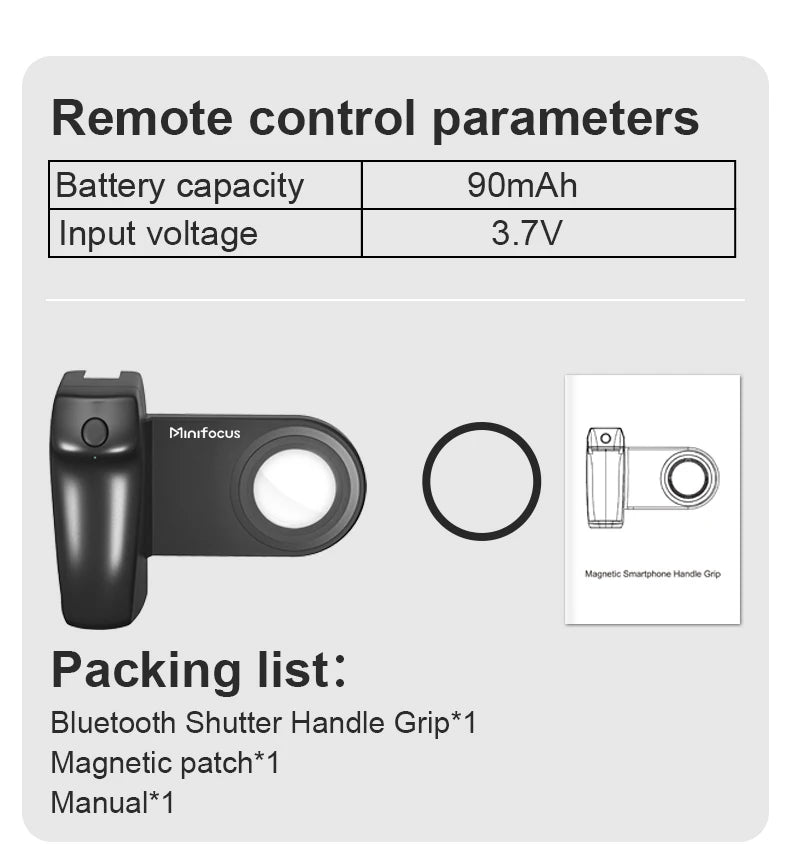 Hand Grip Magsafe: Handheld,Bluetooth,Remote Control,Tripod Mount for iPhone 16,Vlog