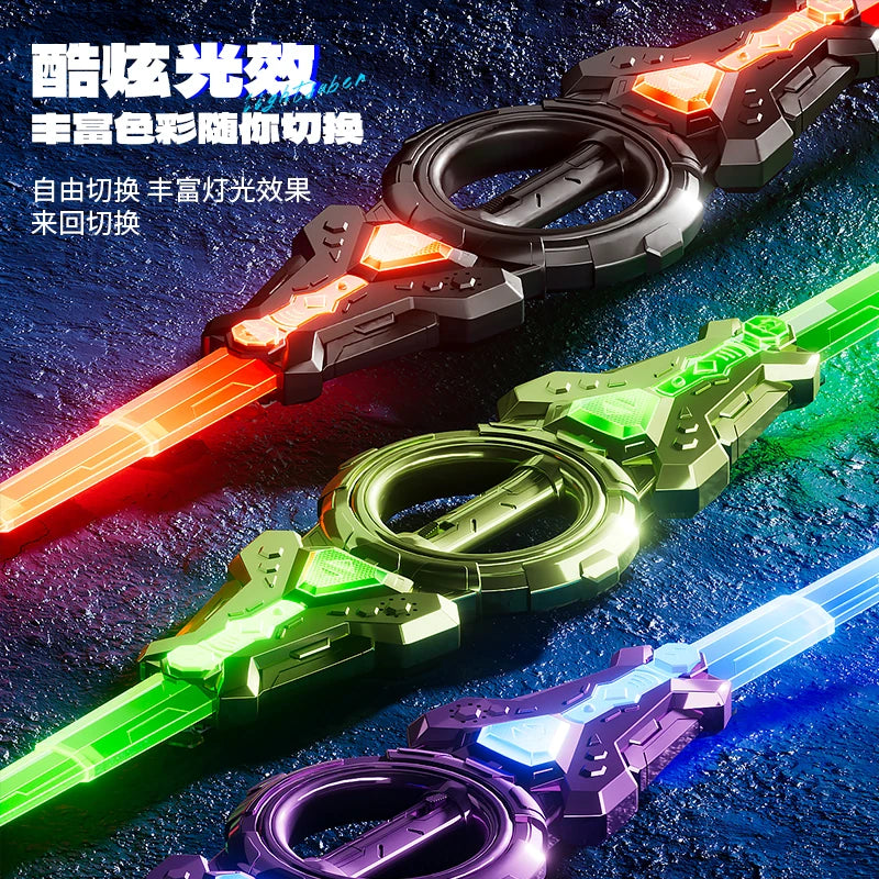 Fire spinning sword, double-edged light sword, children's toy sword, boy's double headed telescopic bearing, rotating knife, lum by Trenches of Mariana