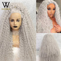 SILVER-GREY CURLY SYNTHETIC LACE FRONT WIG by Trenches of Mariana