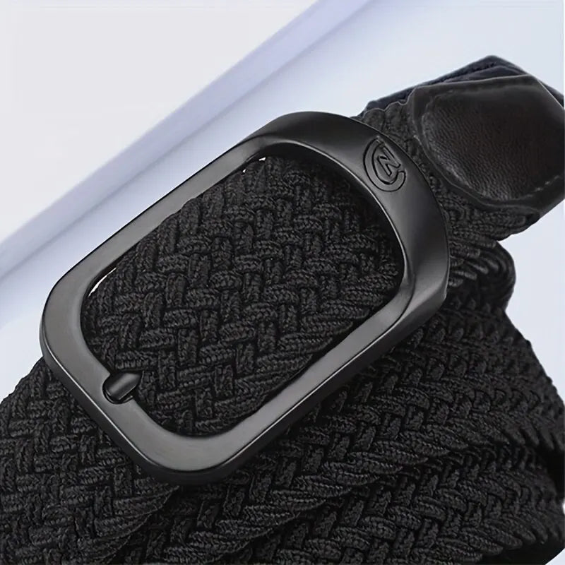 Trenches of Mariana men's casual woven elastic belt, outdoor sports belt with no punching, suitable for climbing and climbing work.