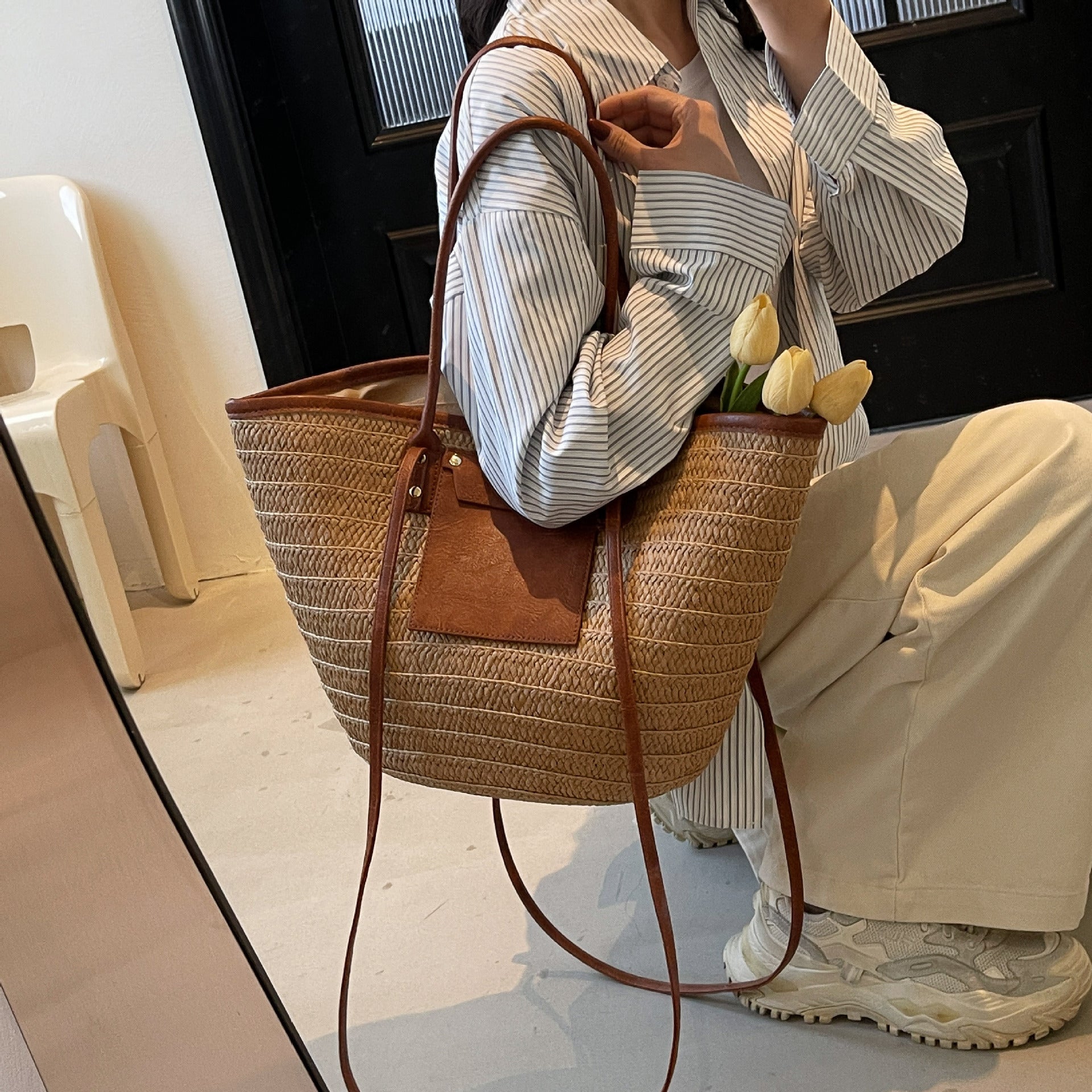 Straw Woven Bag by Trenches of Mariana
