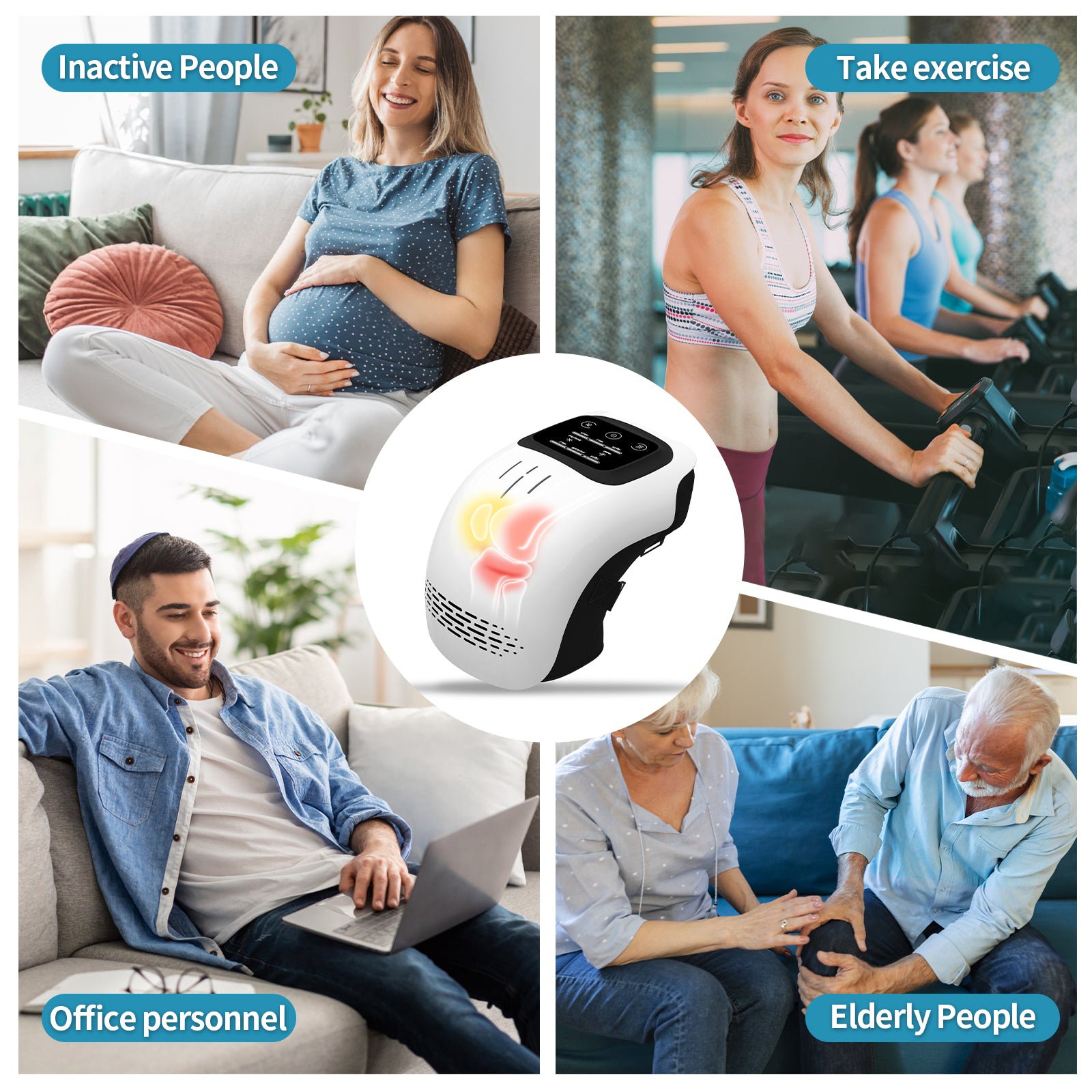 Intelligent Home Use Electric Intelligent Kneading Heating Knee Massager Rechargeable Pain Relief Infrared Laser Vibration Knee Massager by Trenches of Mariana