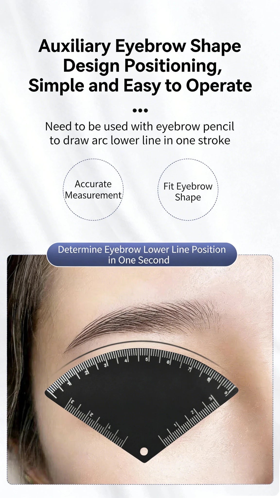 Trenches of Mariana 5-shape eyebrow drawing ruler for microblading, mapping, and shaping permanent makeup tattoo guide tool.