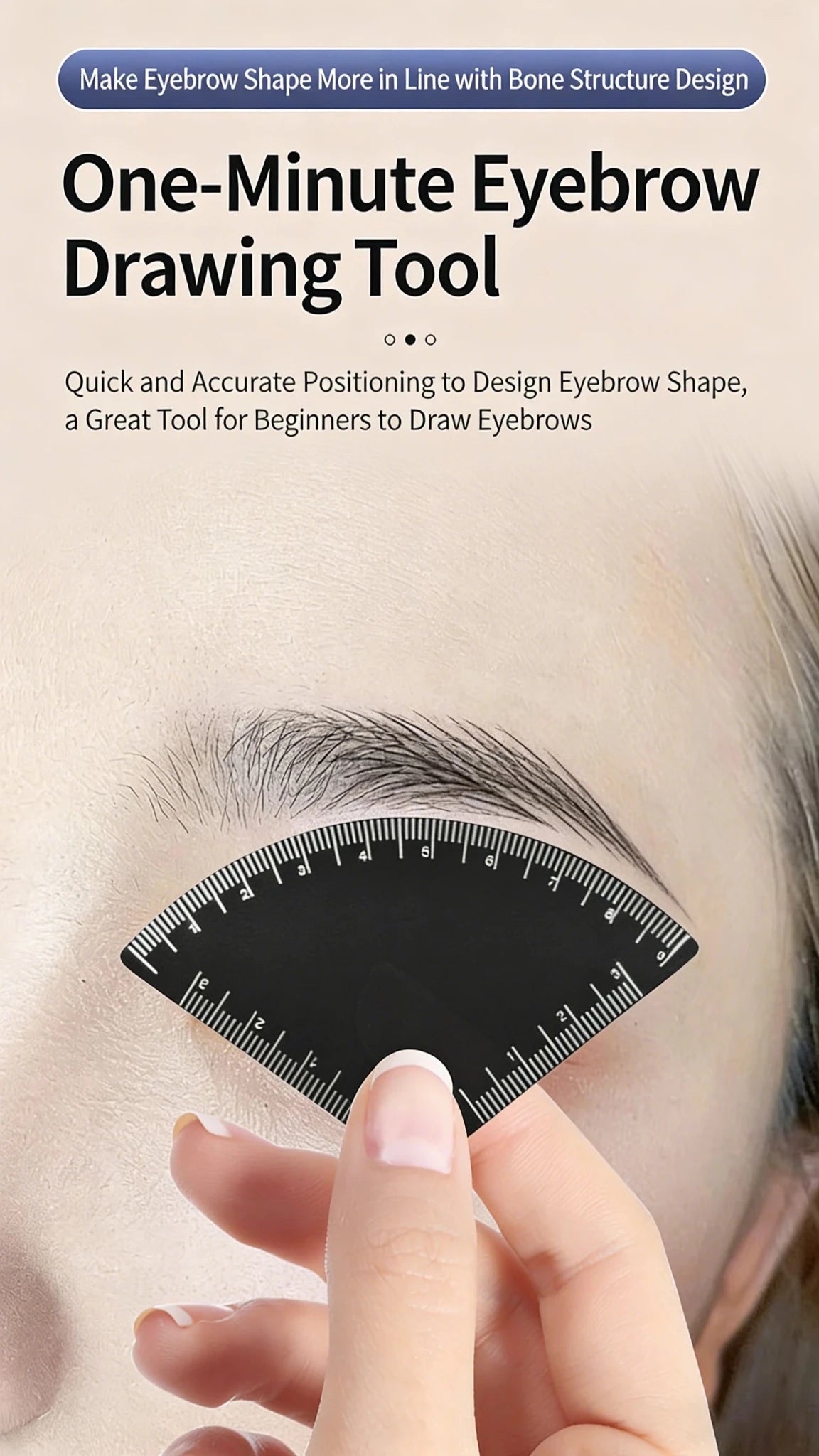 Trenches of Mariana 5-shape eyebrow drawing ruler for microblading and permanent makeup, featuring precise shaping and mapping guide.