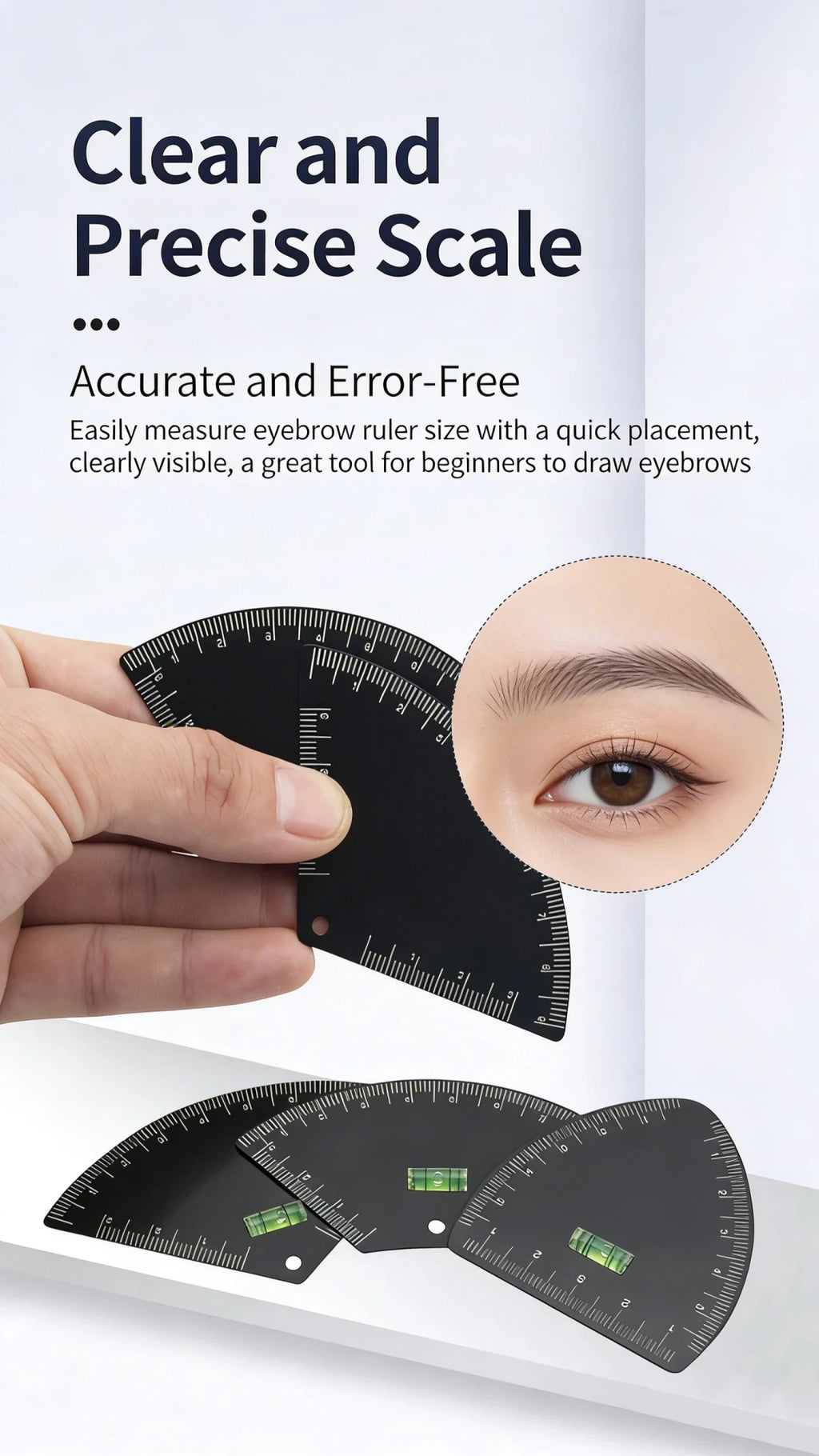 Trenches of Mariana eyebrow mapping tool with five shape templates for quick, precise microblading and permanent makeup design.