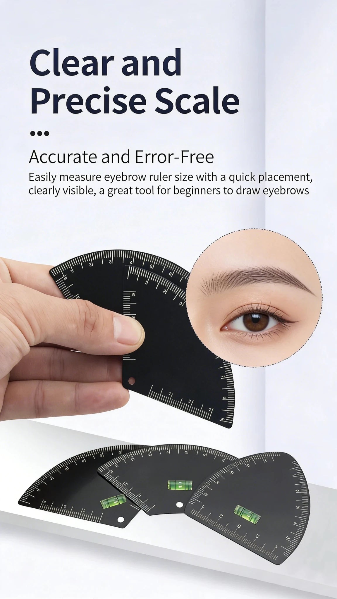 Trenches of Mariana eyebrow mapping tool with five shape templates for quick, precise microblading and permanent makeup design.