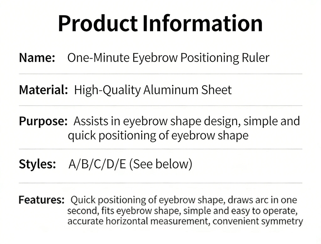 Trenches of Mariana 5-shape drawing eyebrow ruler for microblading and tattoo shaping, showing precise measurement tool in black plastic