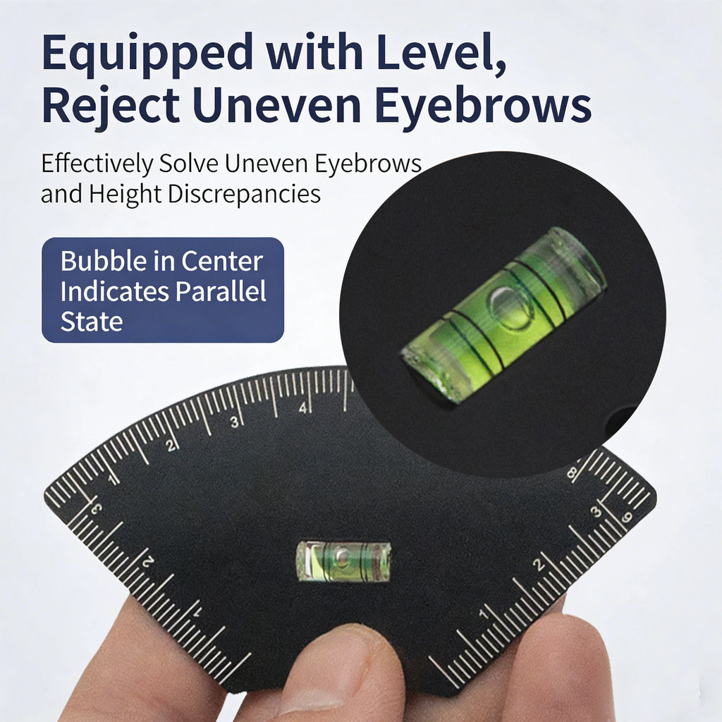 Trenches of Mariana 5-shape eyebrow drawing ruler for microblading and tattooing, used for quick, precise eyebrow shaping.