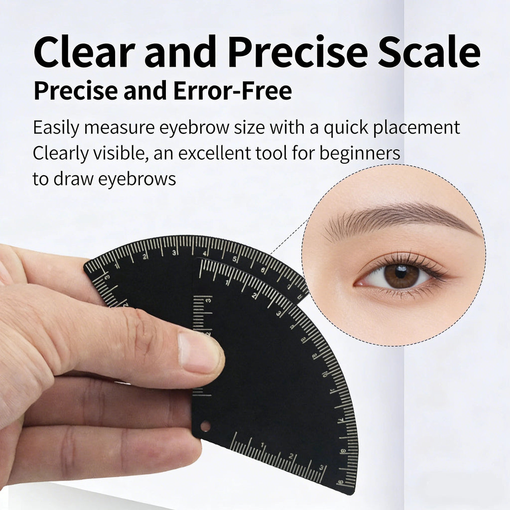 Trenches of Mariana 5-shape eyebrow drawing ruler for microblading and tattoo shaping, with precise design and mapping guide tool.