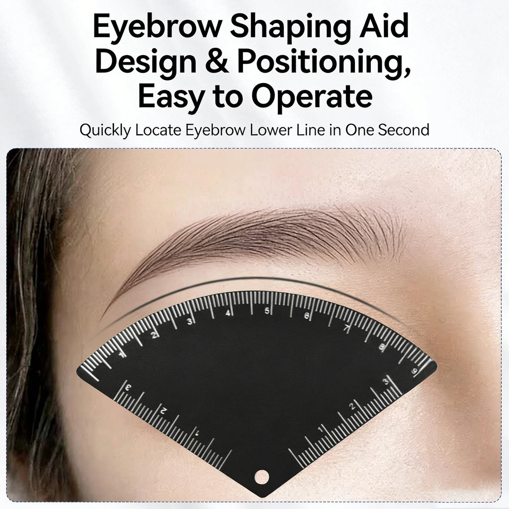 Trenches of Mariana 5-shape eyebrow drawing ruler for microblading and tattooing, used for quick, precise eyebrow shaping.