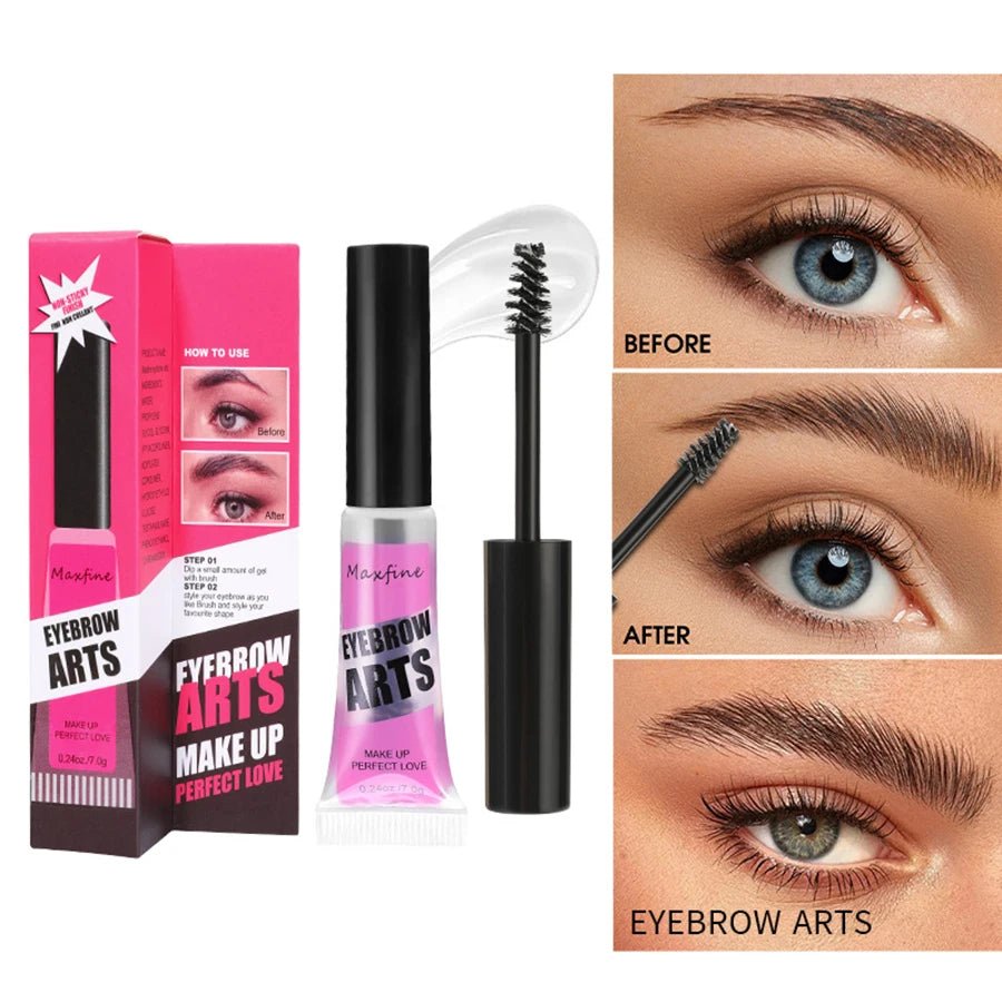 Waterproof transparent eyebrow shaping gel by Trenches of Mariana, long-lasting, quick-drying 3D wild eyebrow glue for natural makeup.