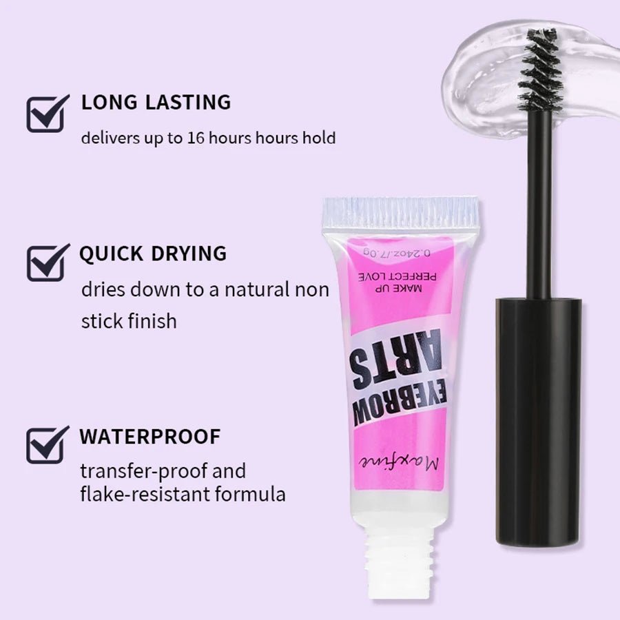 Waterproof transparent eyebrow shaping gel by Trenches of Mariana, long-lasting, quick-drying 3D wild eyebrow glue for professional makeup