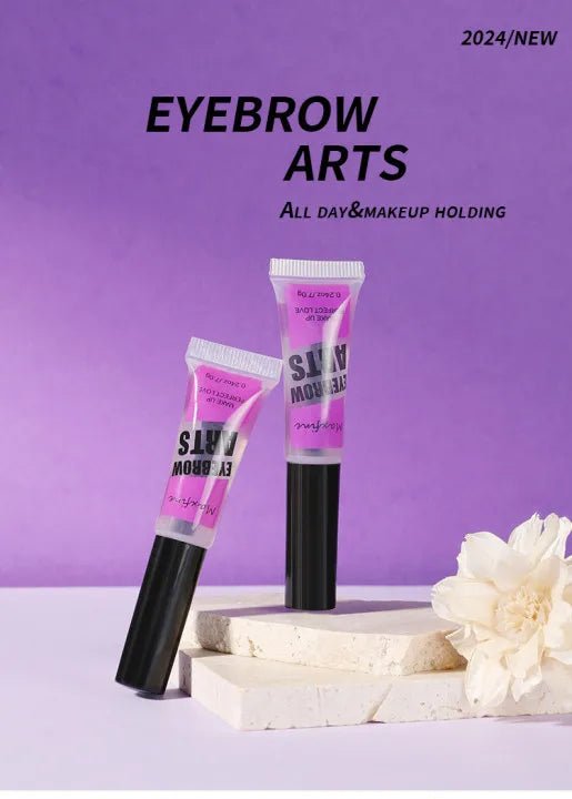 Waterproof transparent eyebrow shaping gel by Trenches of Mariana, long-lasting 3D wild eyebrow glue for natural, quick-drying makeup.