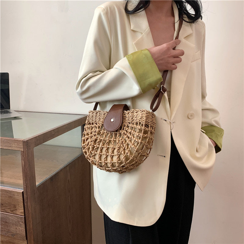 Woven Raffia Crossbody Bag by Trenches of Mariana