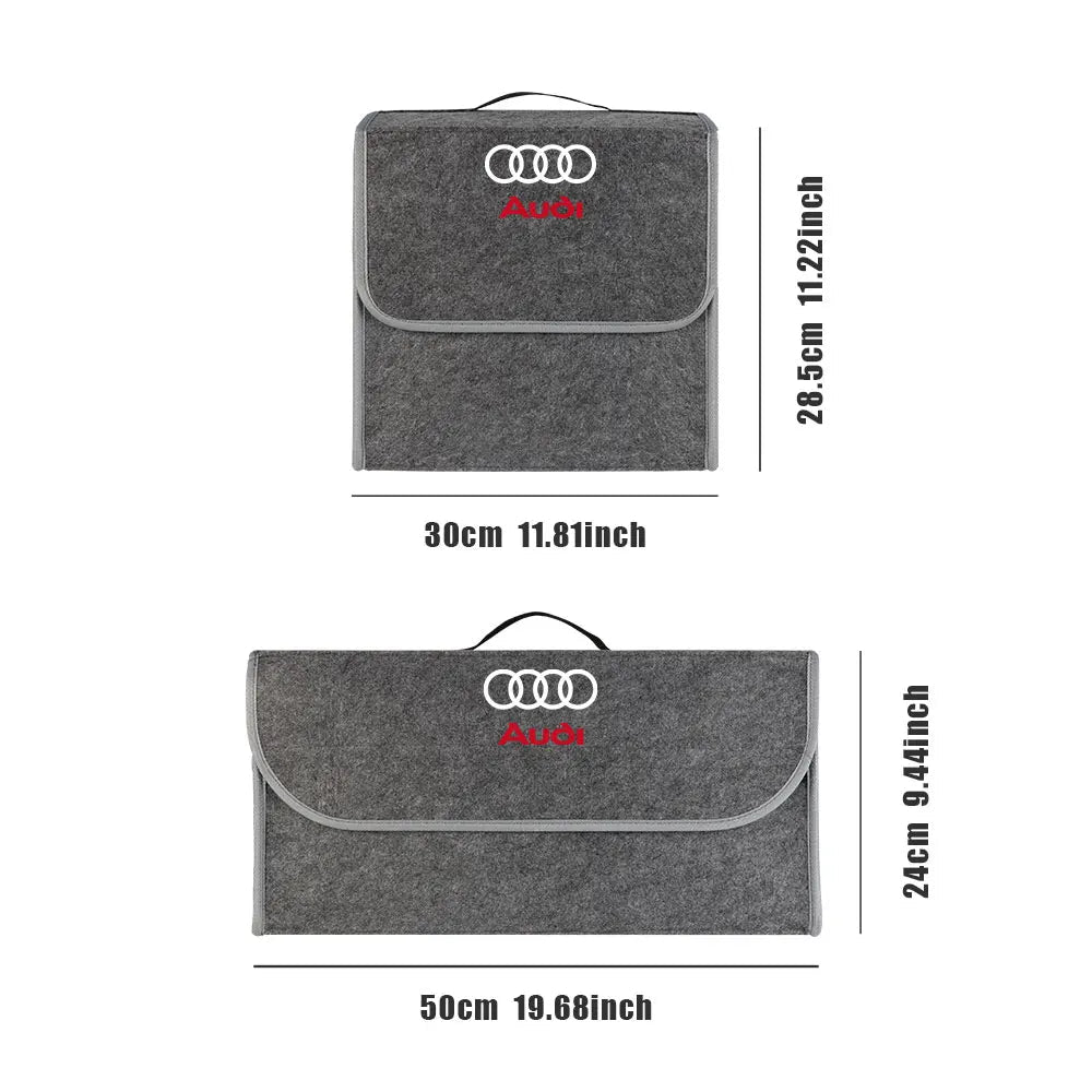 Trenches of Mariana car logo storage organizer with multiple compartments for easy vehicle interior organization.