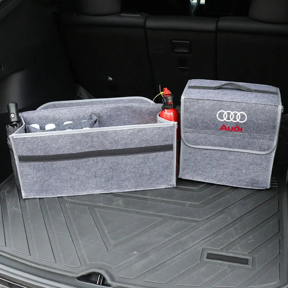 Trenches of Mariana car logo storage organizer with multiple compartments for vehicle organization and easy access.