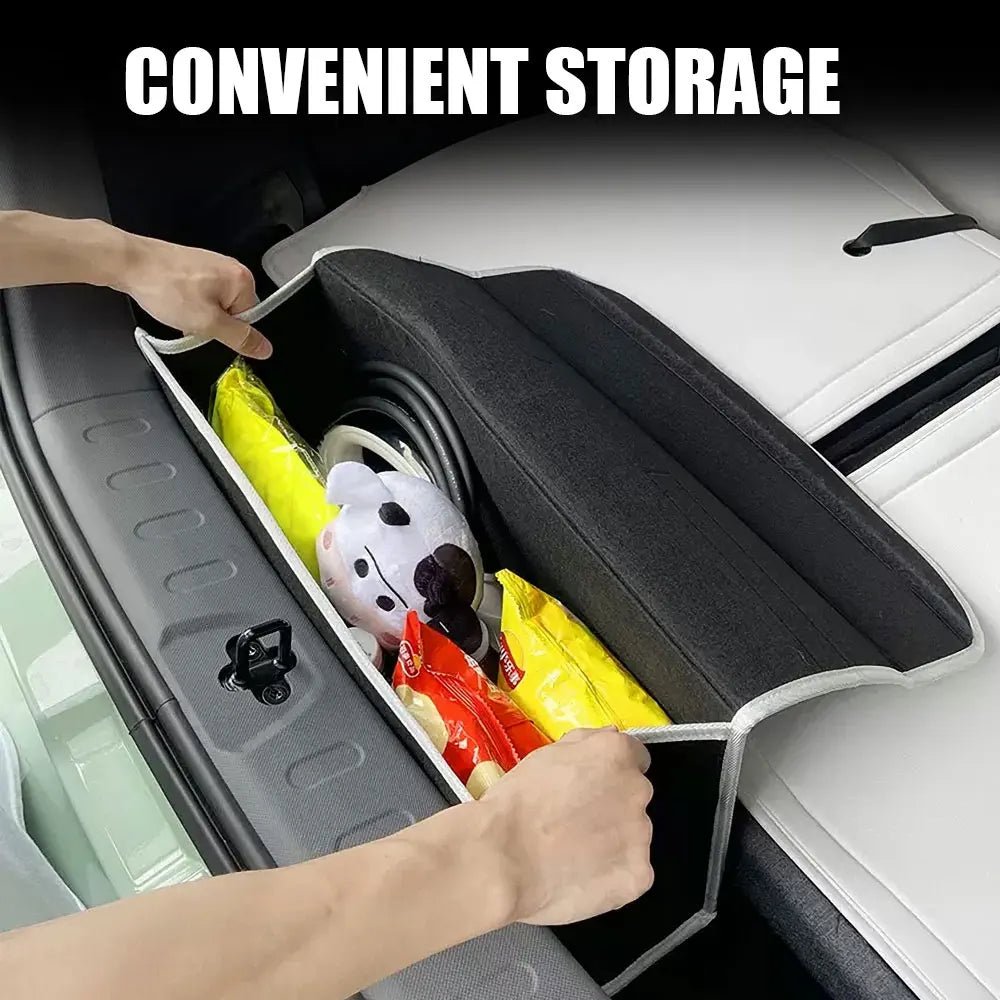 Trenches of Mariana car logo storage organizer with multiple compartments for keeping items tidy in the vehicle.