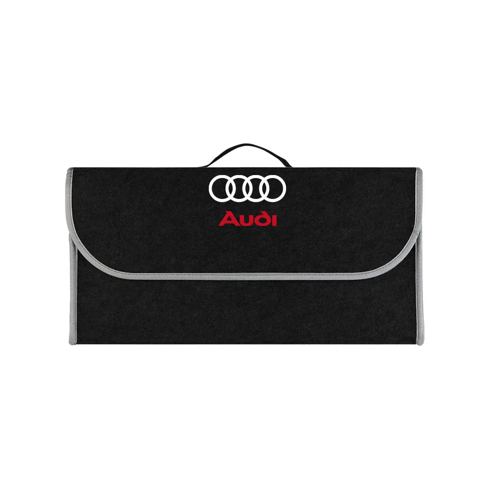 Trenches of Mariana car logo storage organizer with multiple compartments for vehicle interior organization.