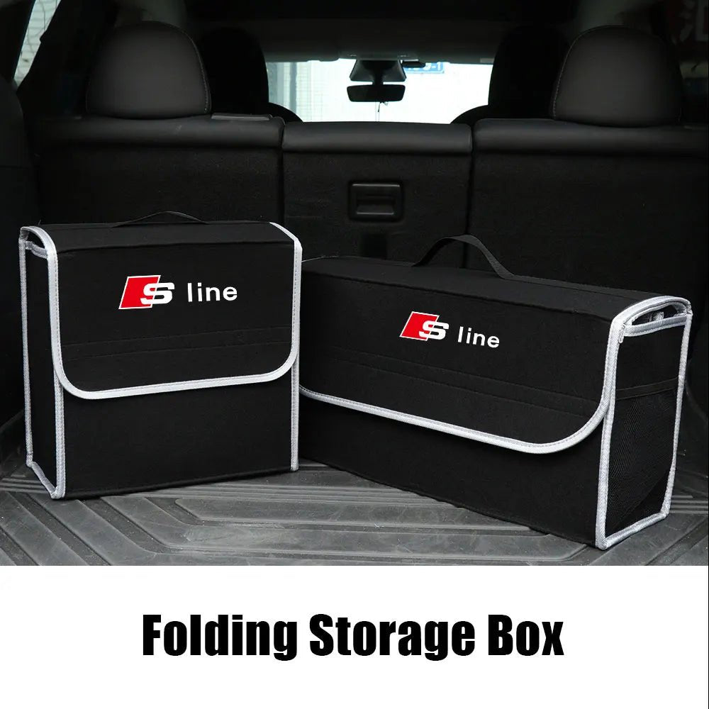 Trenches of Mariana car logo storage organizer with multiple compartments for vehicle interior organization.