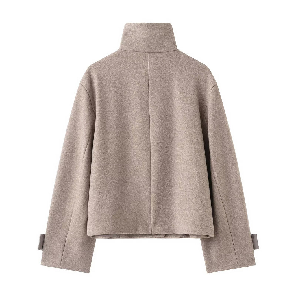 Casual Stand Collar Womens Jacket by Trenches of Mariana