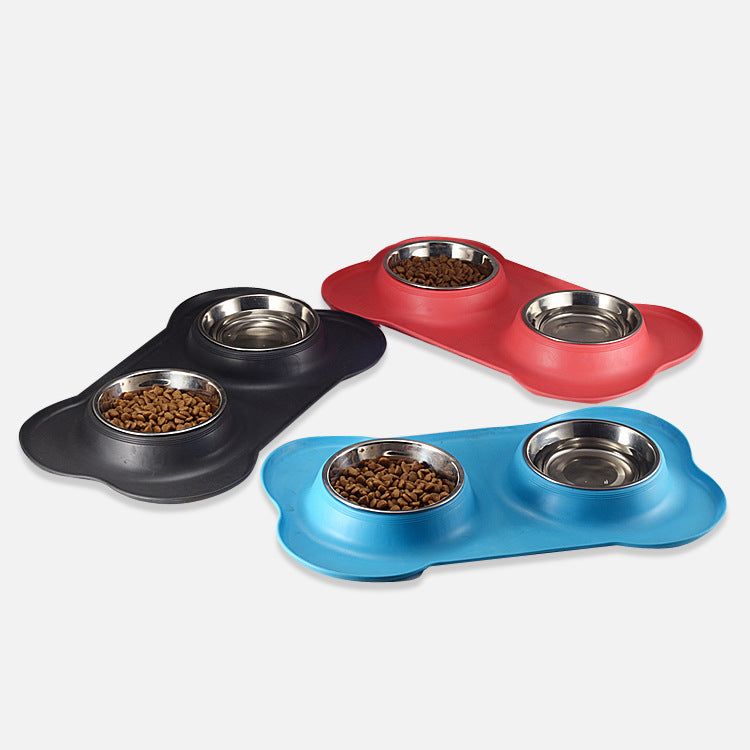 Pet Bowl Stainless Steel Double Bowl by Trenches of Mariana