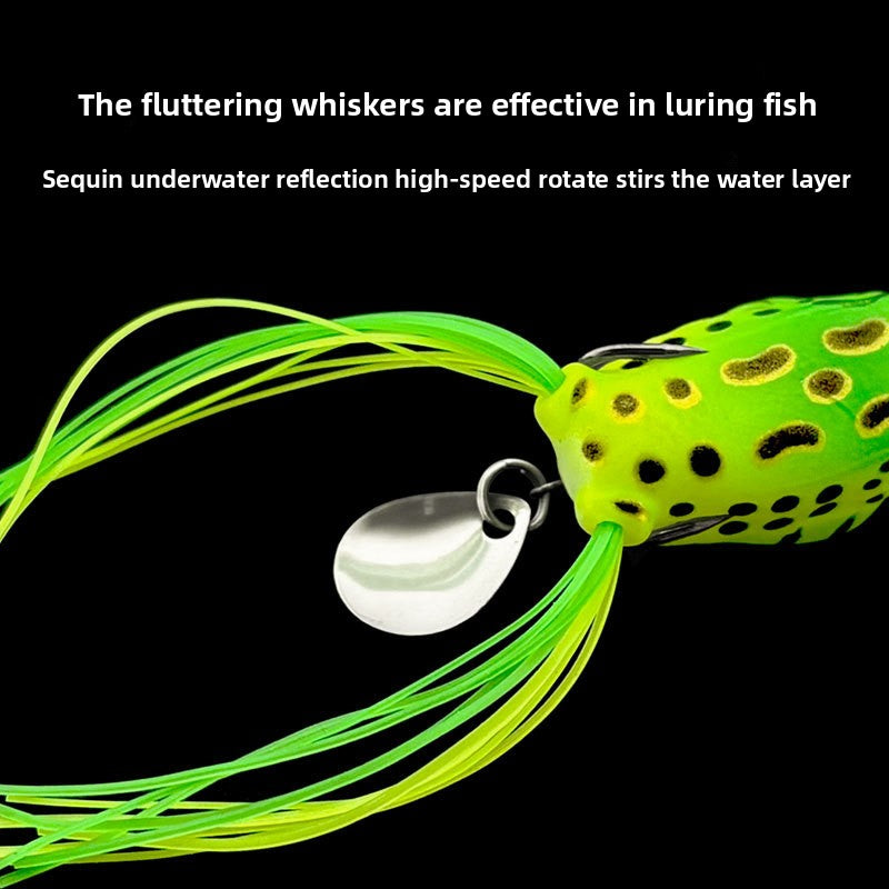Simulation Frog Fishing Lure with Sequins by Trenches of Mariana