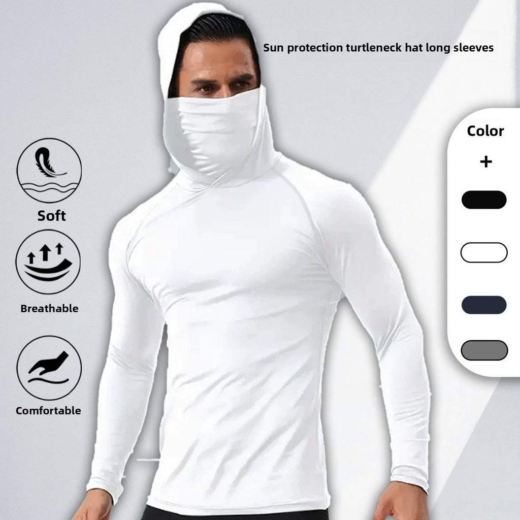 Mens Quick Dry Fishing Sun Protection Hooded Shirt by Trenches of Mariana
