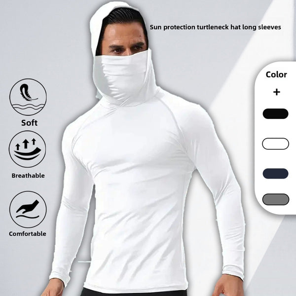 Mens Quick Dry Fishing Sun Protection Hooded Shirt by Trenches of Mariana