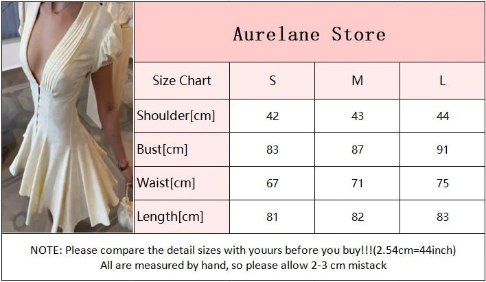 Elegant Solid Polka Dot Dress Women Sexy Deep V Neck Puff Sleeve Waist-cinching Mini A-line Dresses 2026 Summer Lady Party Robe - Trenches of Mariana