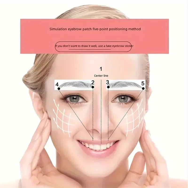 Water-based waterproof eyebrow tattoo stickers by Trenches of Mariana, designed for long-lasting brow shaping and grooming.