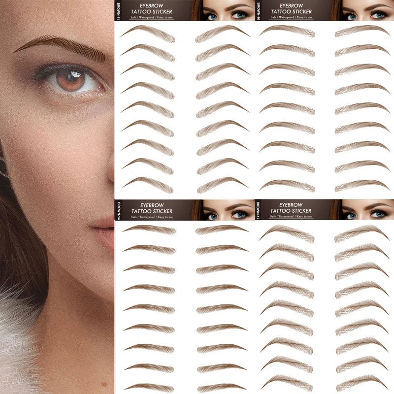 Water-based waterproof eyebrow tattoo sticker by Trenches of Mariana, designed for long-lasting brow shaping and grooming.