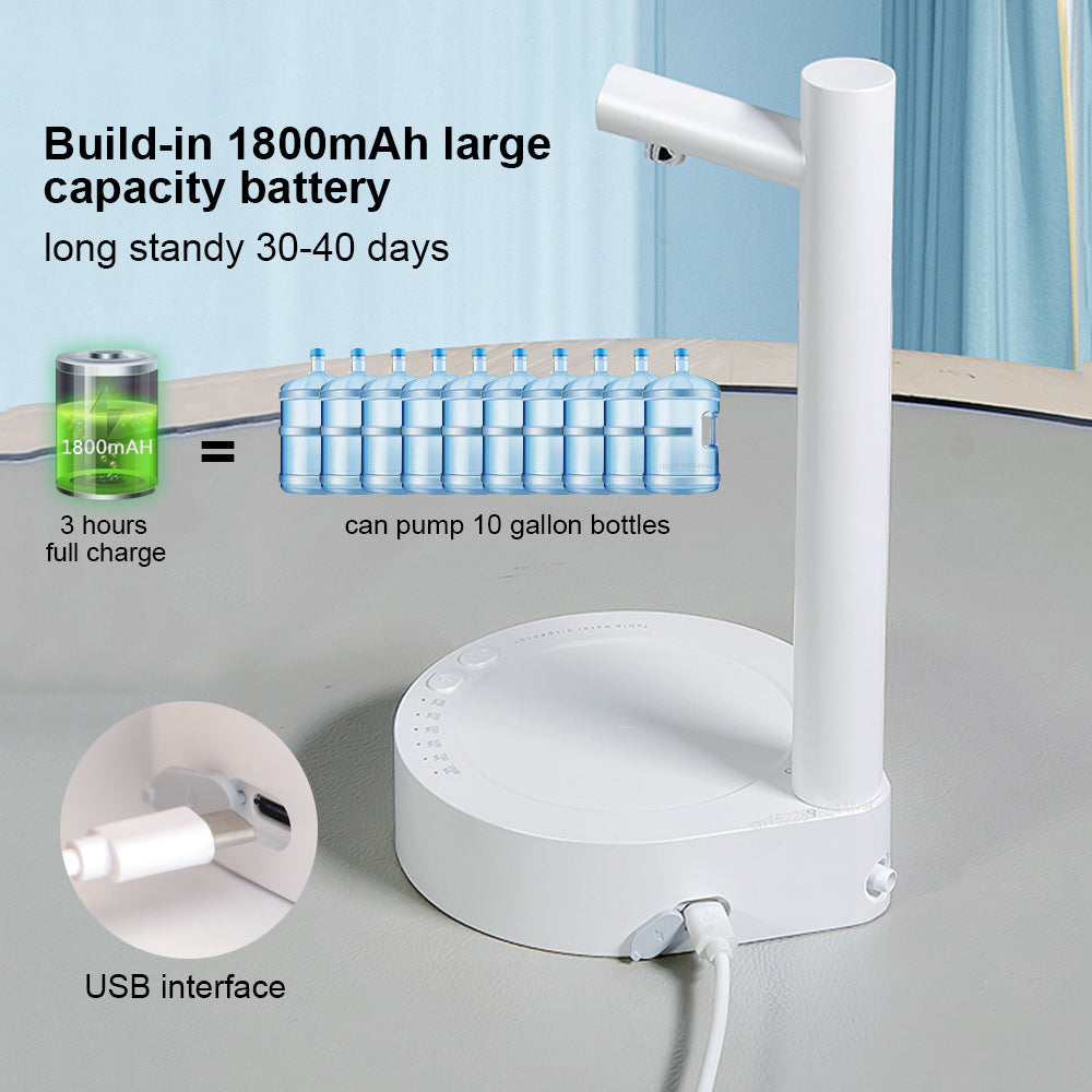 Desk Dispenser Electric Water Gallon Automatic Water Bottle Dispenser Rechargeable Water Dispenser by Trenches of Mariana